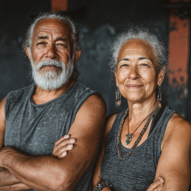 Sesión de yoga para adultos mayores
